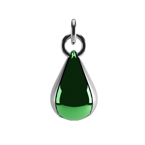 green-teardrop-charm-front